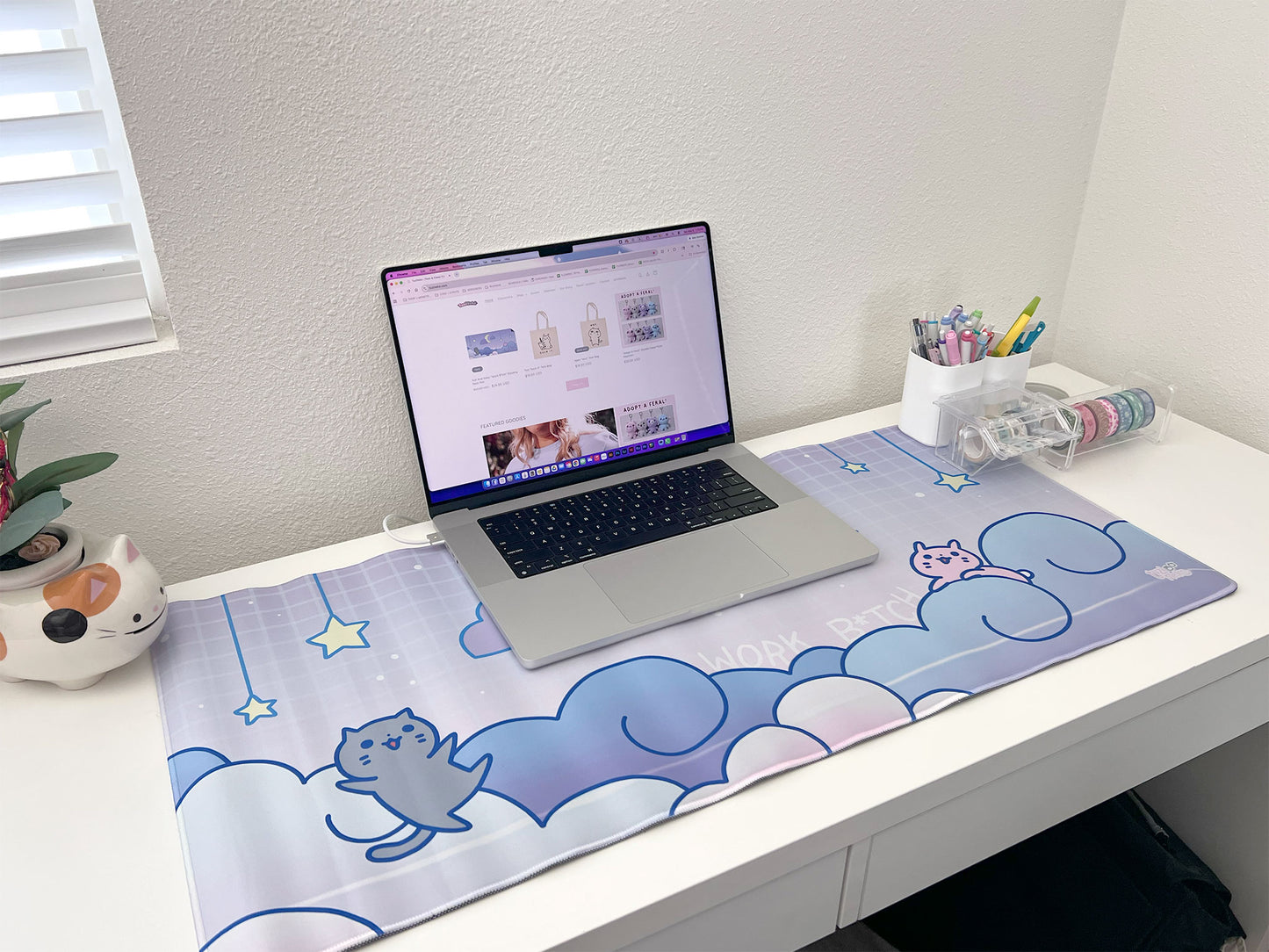 Tuzi And Neko "Work B*tch" Dreamy Desk Mat