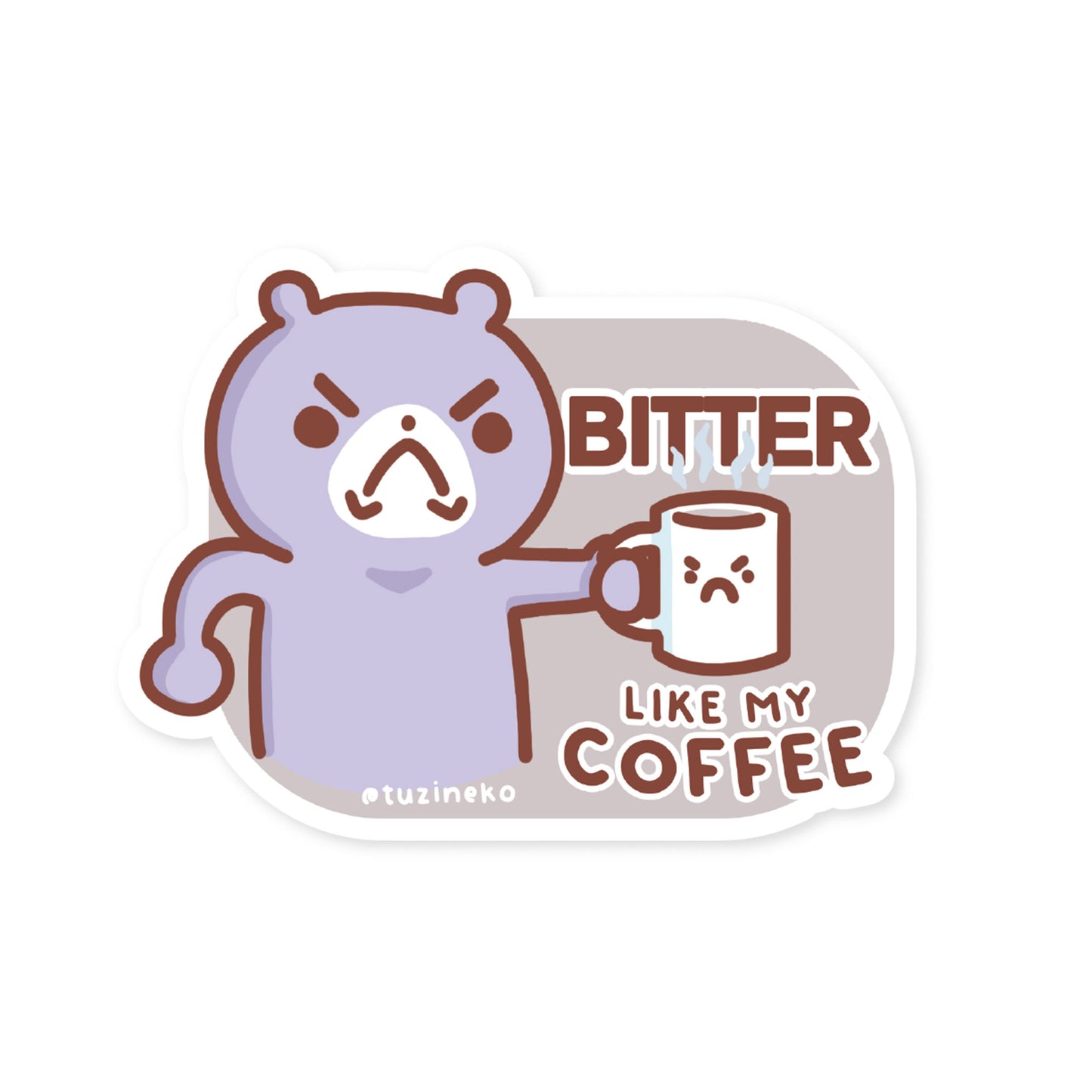 Grumpy Gom "Bitter Like My Coffee" Matte Waterproof Sticker with Gloss Spot UV