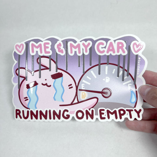 Tuzi "Me And My Car Running On Empty" Car Magnet with Gloss Spot UV