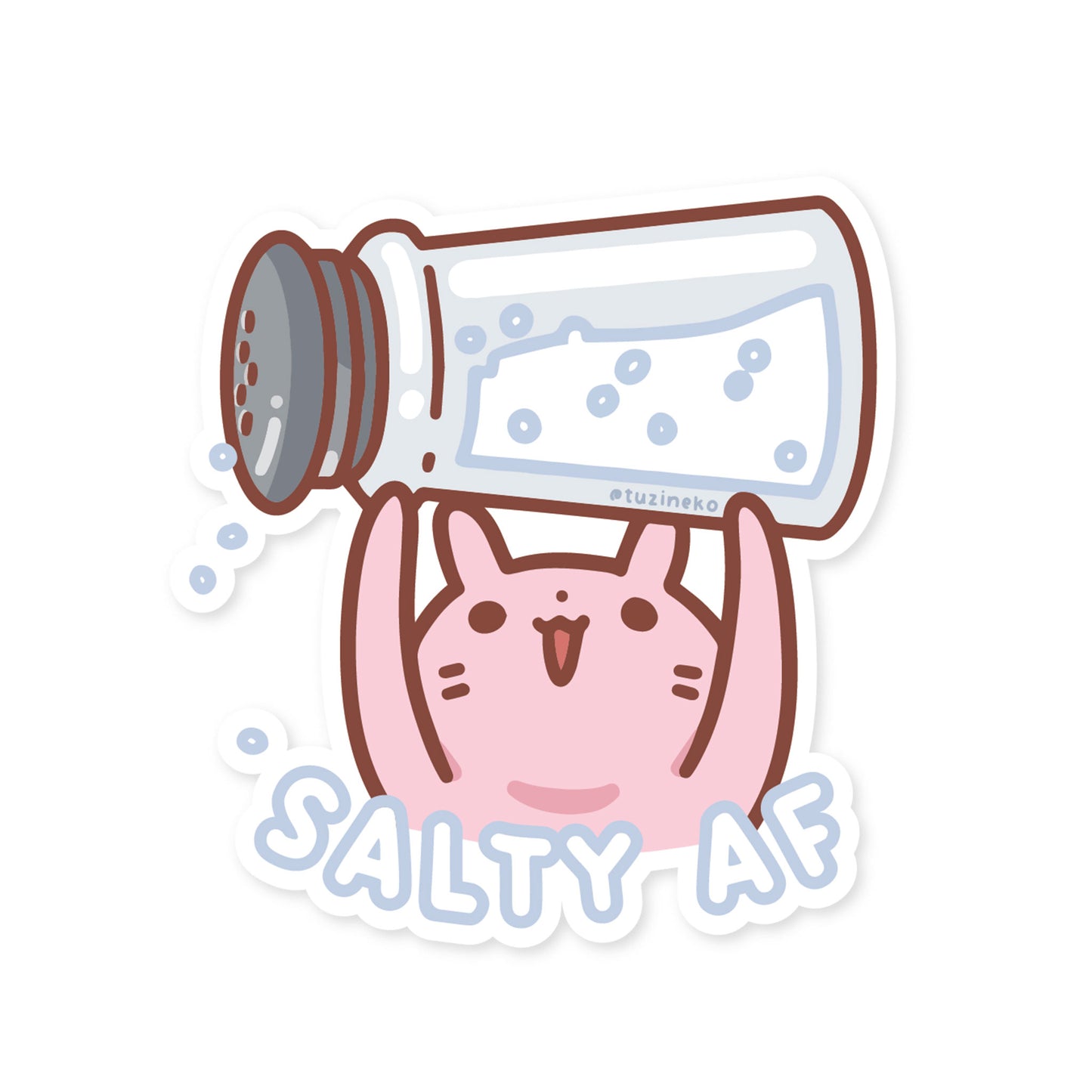 Tuzi "Salty AF" Matte Waterproof Sticker with Gloss Spot UV