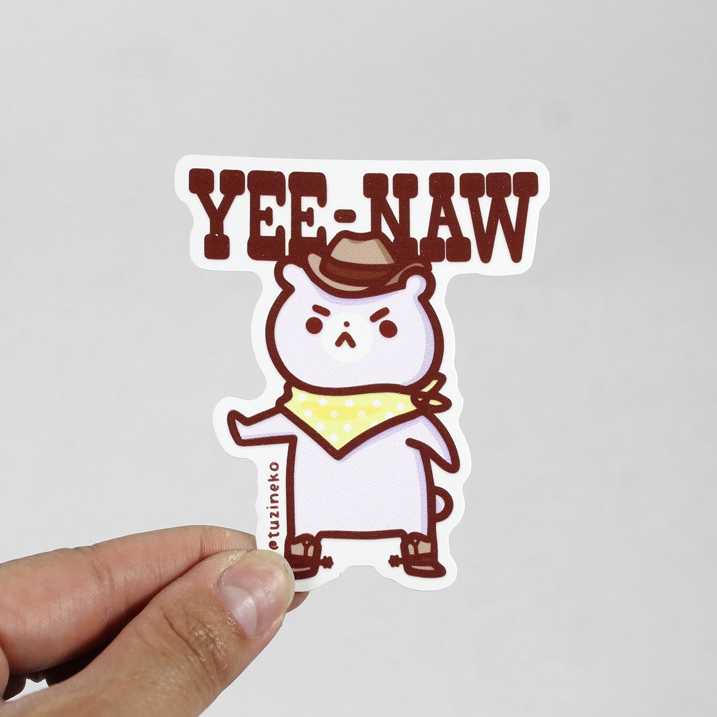 Country Gom "Yee Naw" Matte Waterproof Sticker with Gloss Spot UV