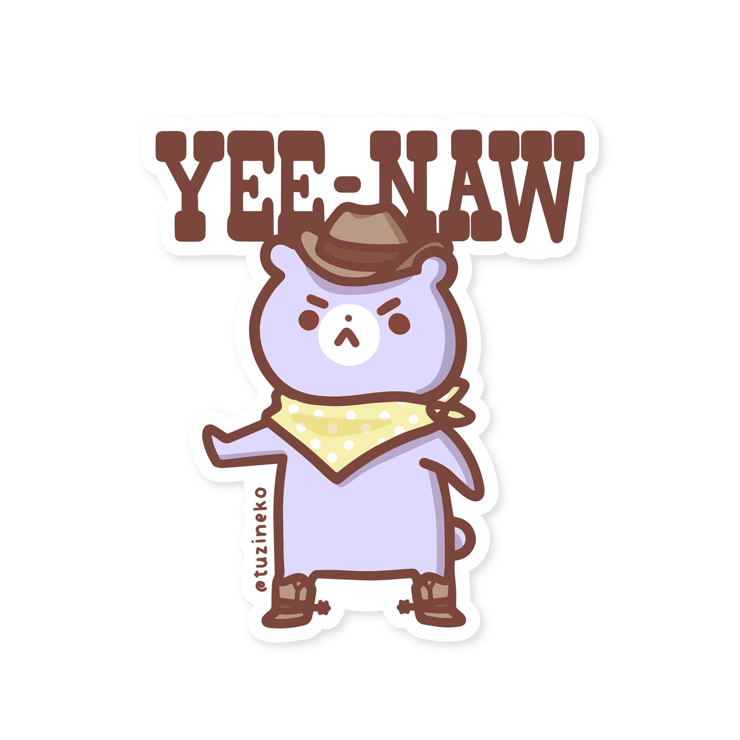 Country Gom "Yee Naw" Matte Waterproof Sticker with Gloss Spot UV