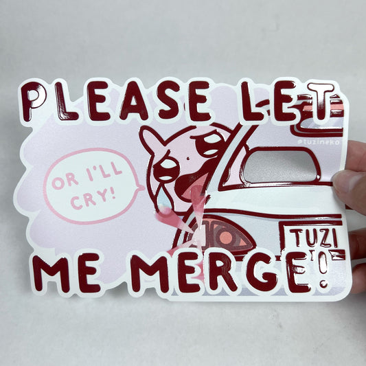 Tuzi "Please Let Me Merge!" Car Magnet with Gloss Spot UV