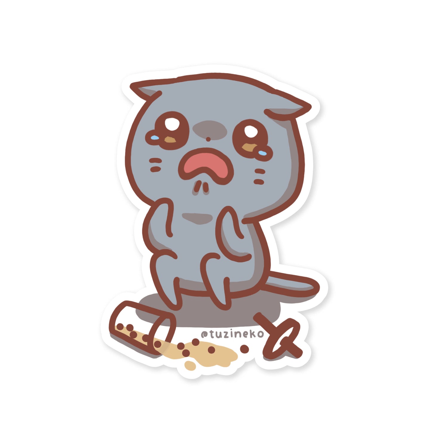 Neko "Weh" Matte Waterproof Sticker with Gloss Spot UV