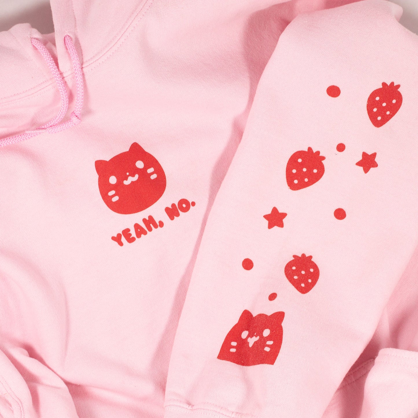 Strawberry Neko "Yeah, No" Unisex Hoodie