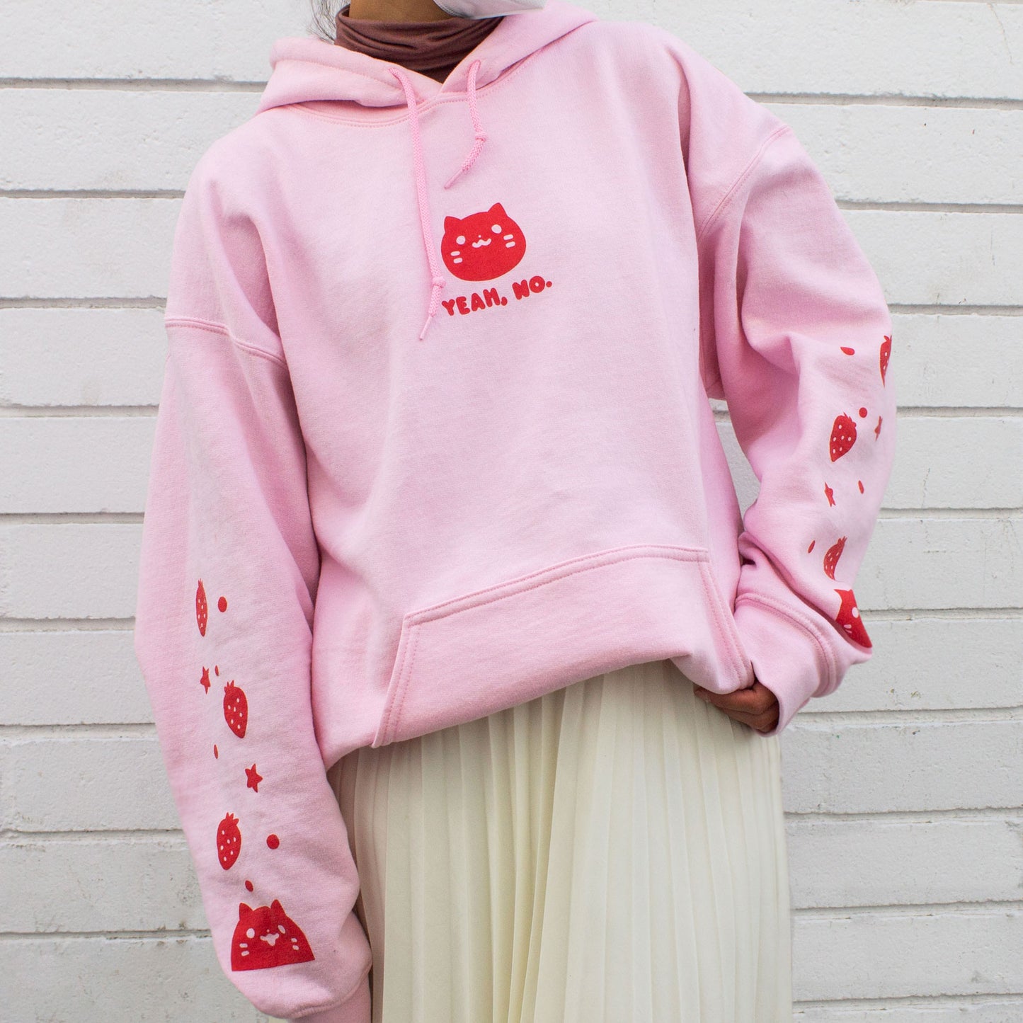 Strawberry Neko "Yeah, No" Unisex Hoodie