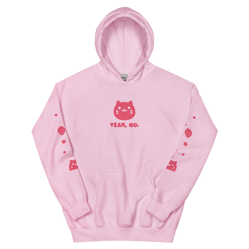Strawberry Neko "Yeah, No" Unisex Hoodie