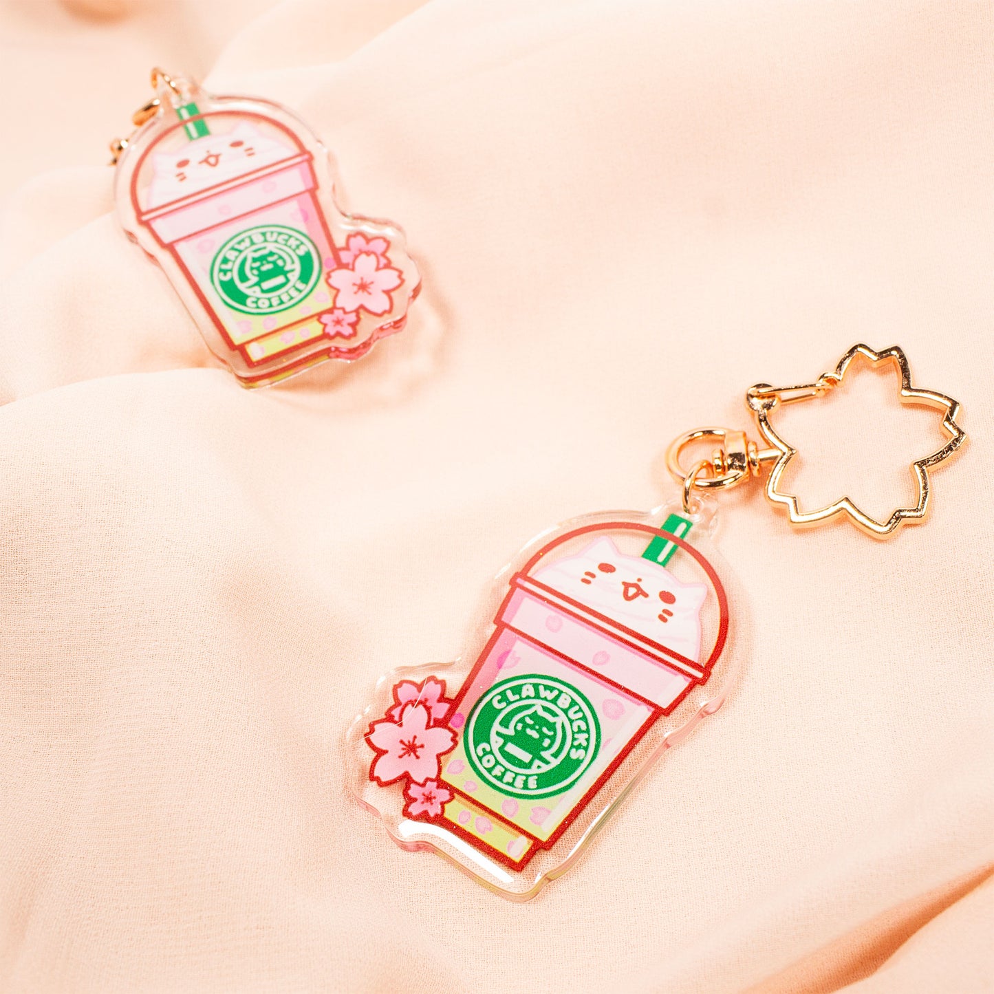 Clawbucks Sakura Frappe Epoxy Double-Sided Keychain