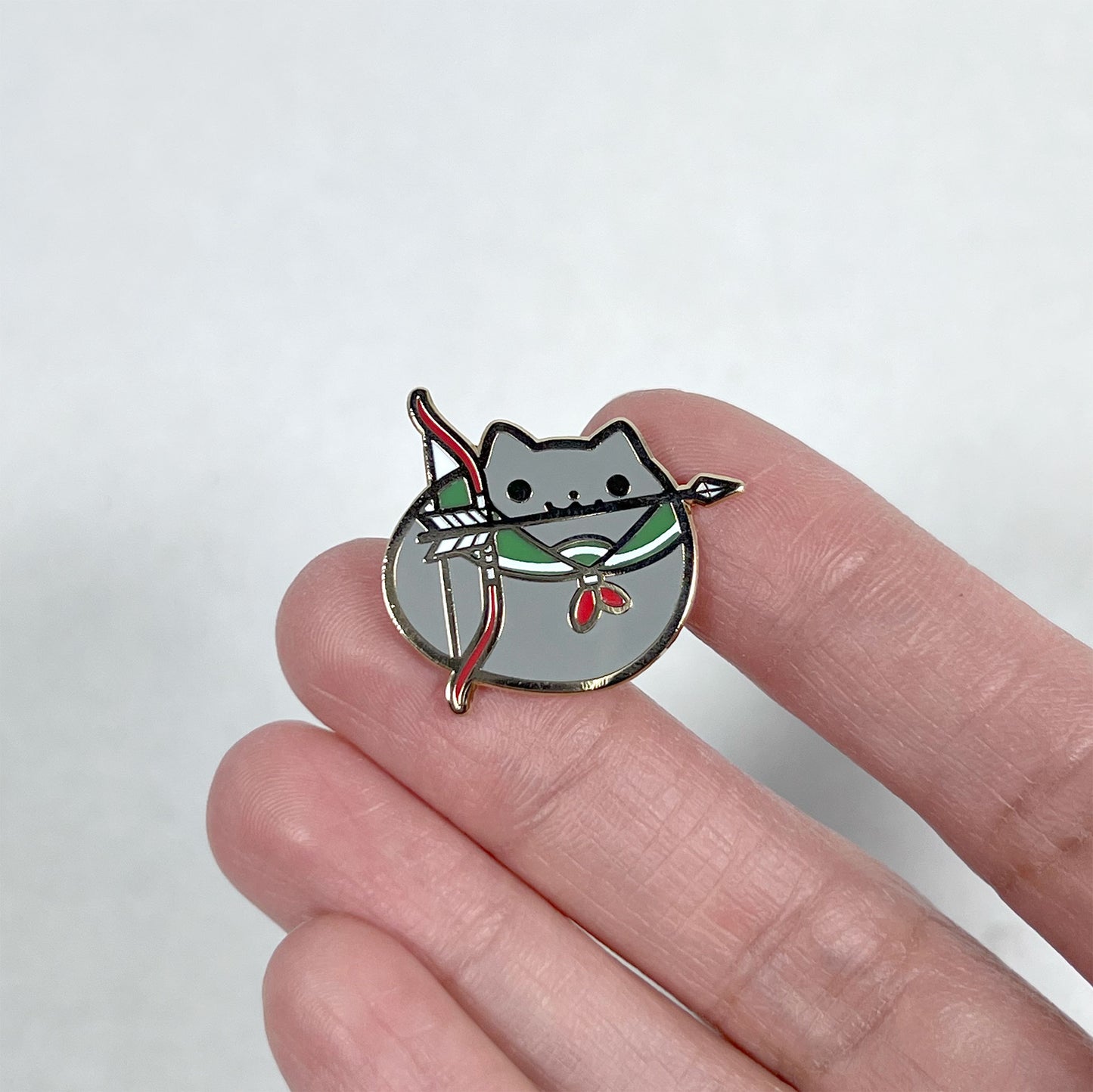 Bow and Arrow Neko Stabbie Enamel Pin