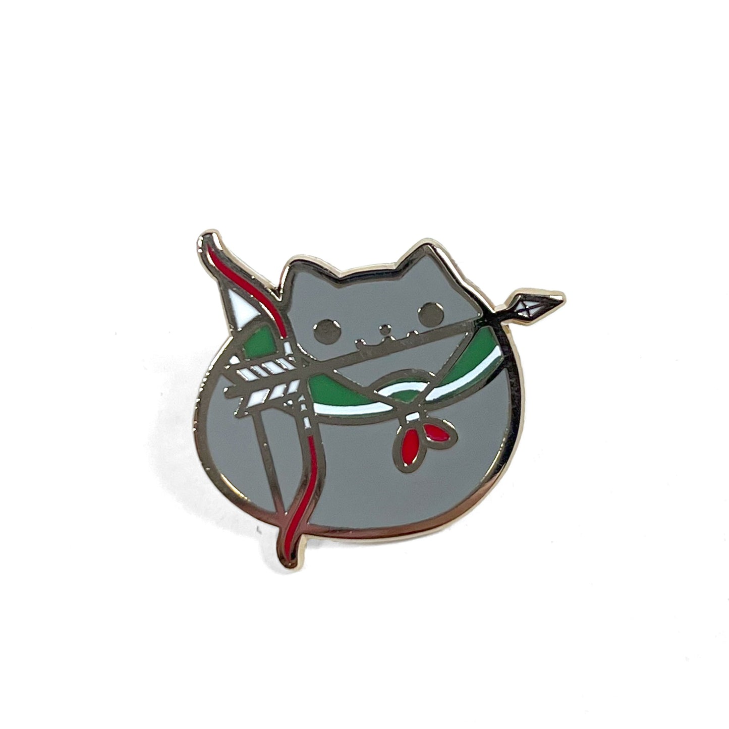 Bow and Arrow Neko Stabbie Enamel Pin