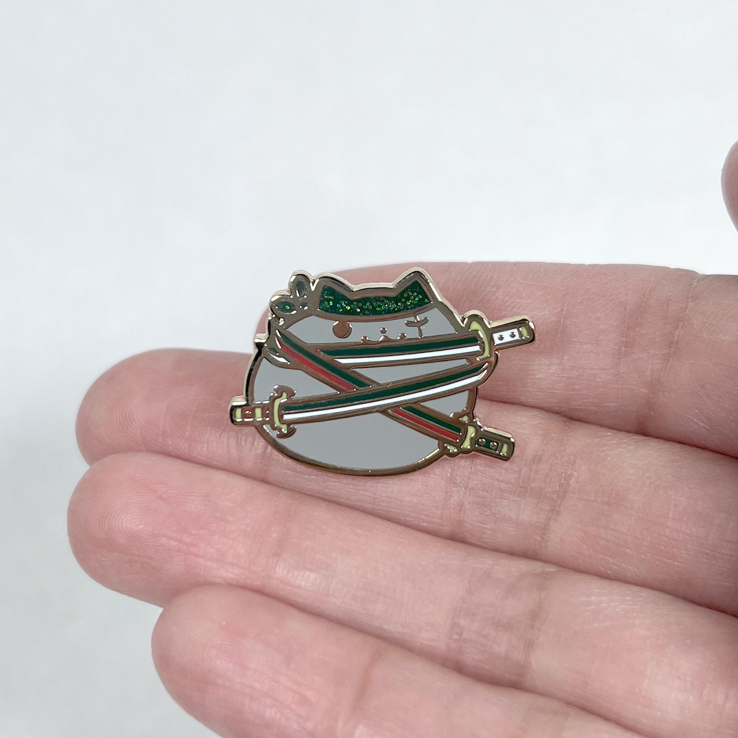 Katana Neko Stabbie Enamel Pin 2.0