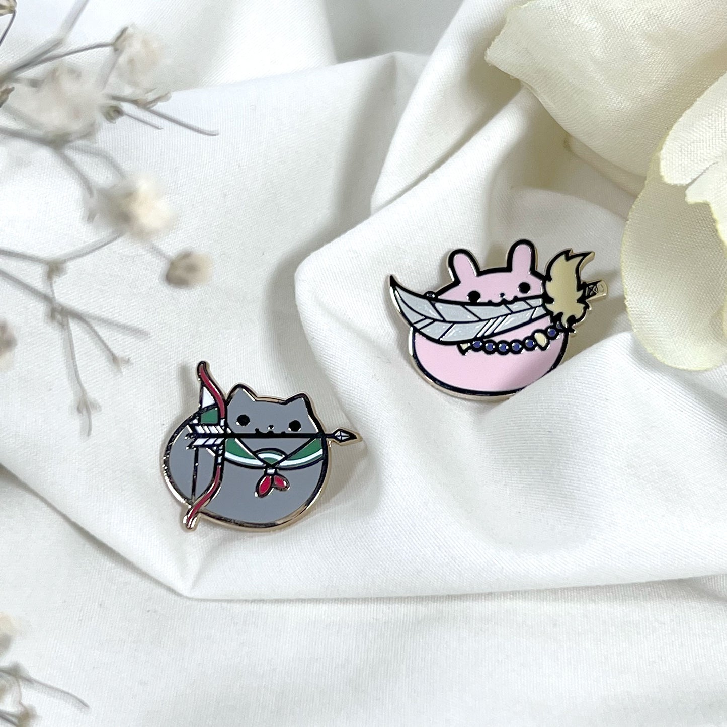 Bow and Arrow Neko Stabbie Enamel Pin