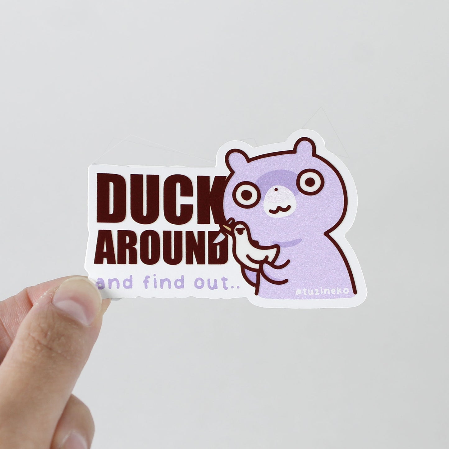 Scary Gom "Duck Around And Find Out" Matte Waterproof Sticker with Gloss Spot UV
