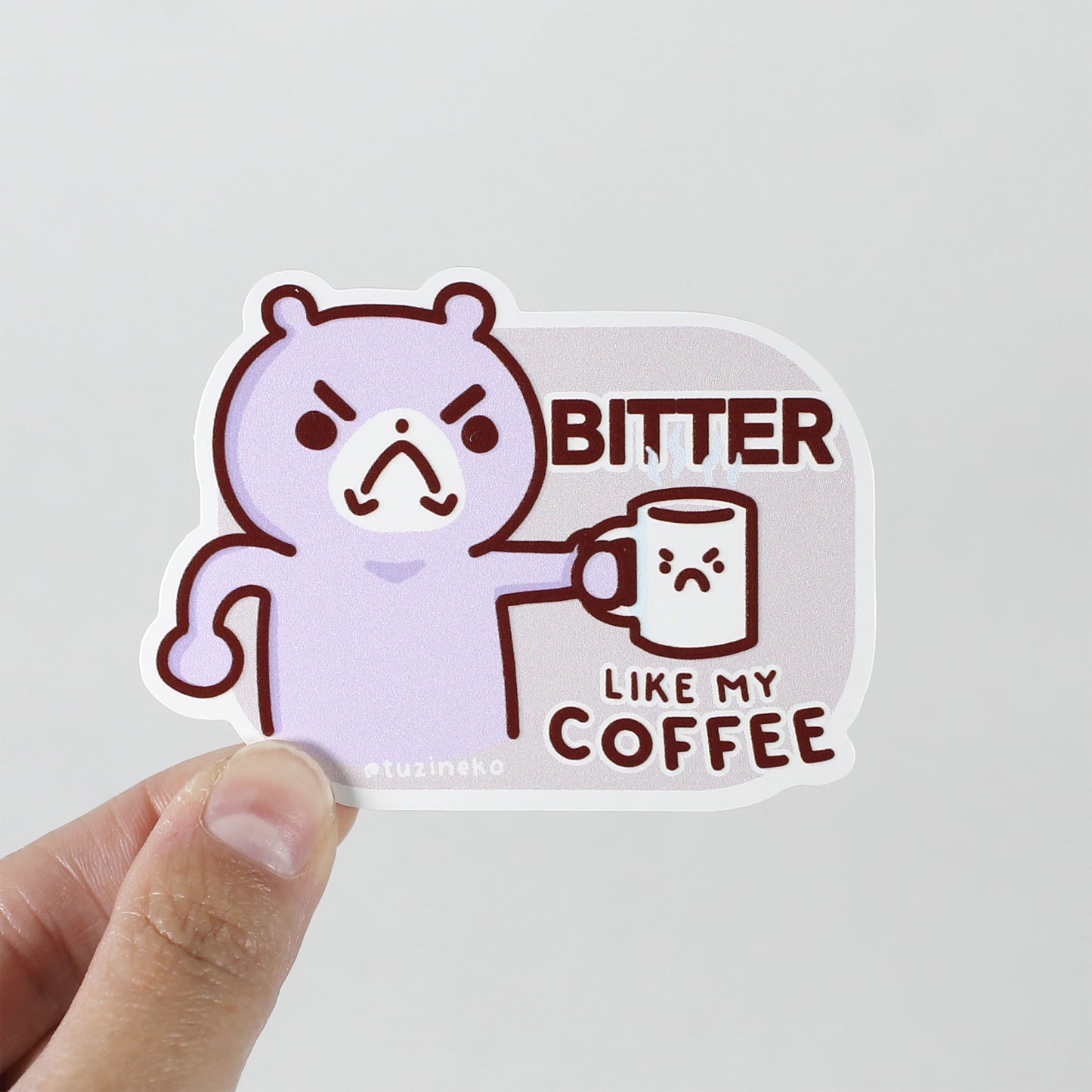 Grumpy Gom "Bitter Like My Coffee" Matte Waterproof Sticker with Gloss Spot UV