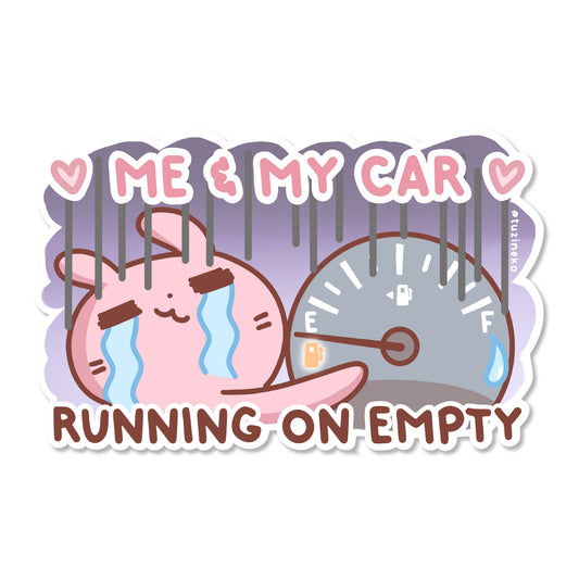 Tuzi "Me And My Car Running On Empty" Matte Waterproof Car Sticker with Gloss Spot UV