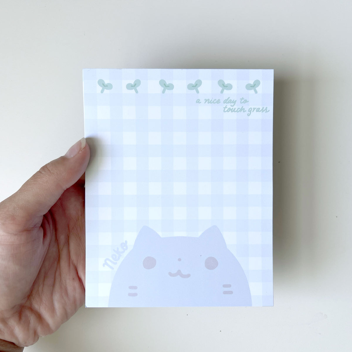 Touch Grass Neko Hand-Crafted Memo Pad