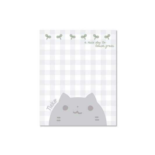 Touch Grass Neko Hand-Crafted Memo Pad