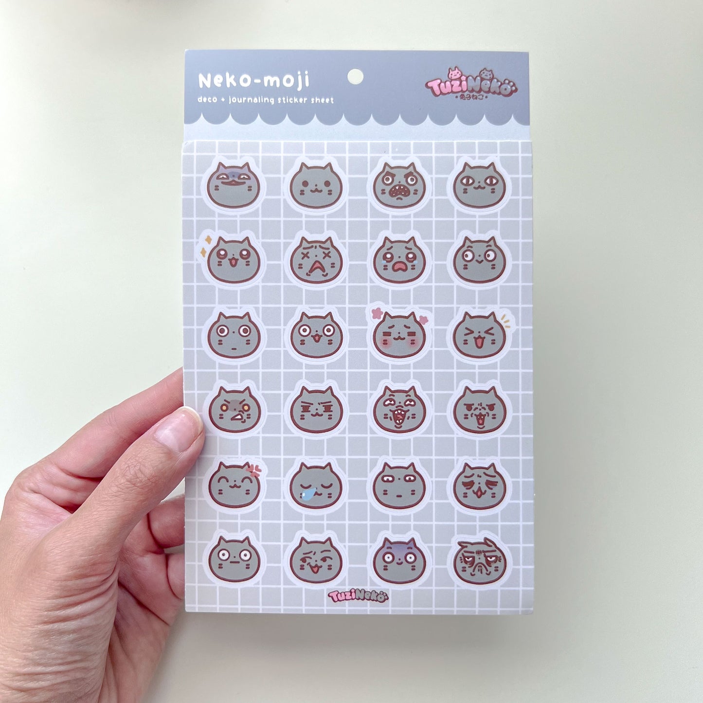 Neko-moji Deco and Journaling Sticker Sheet