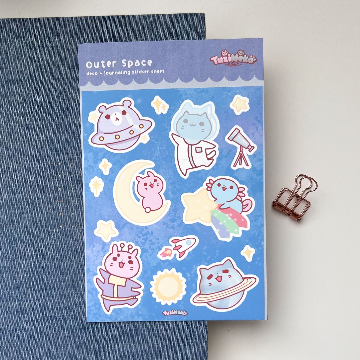 Outer Space Deco and Journaling Sticker Sheet