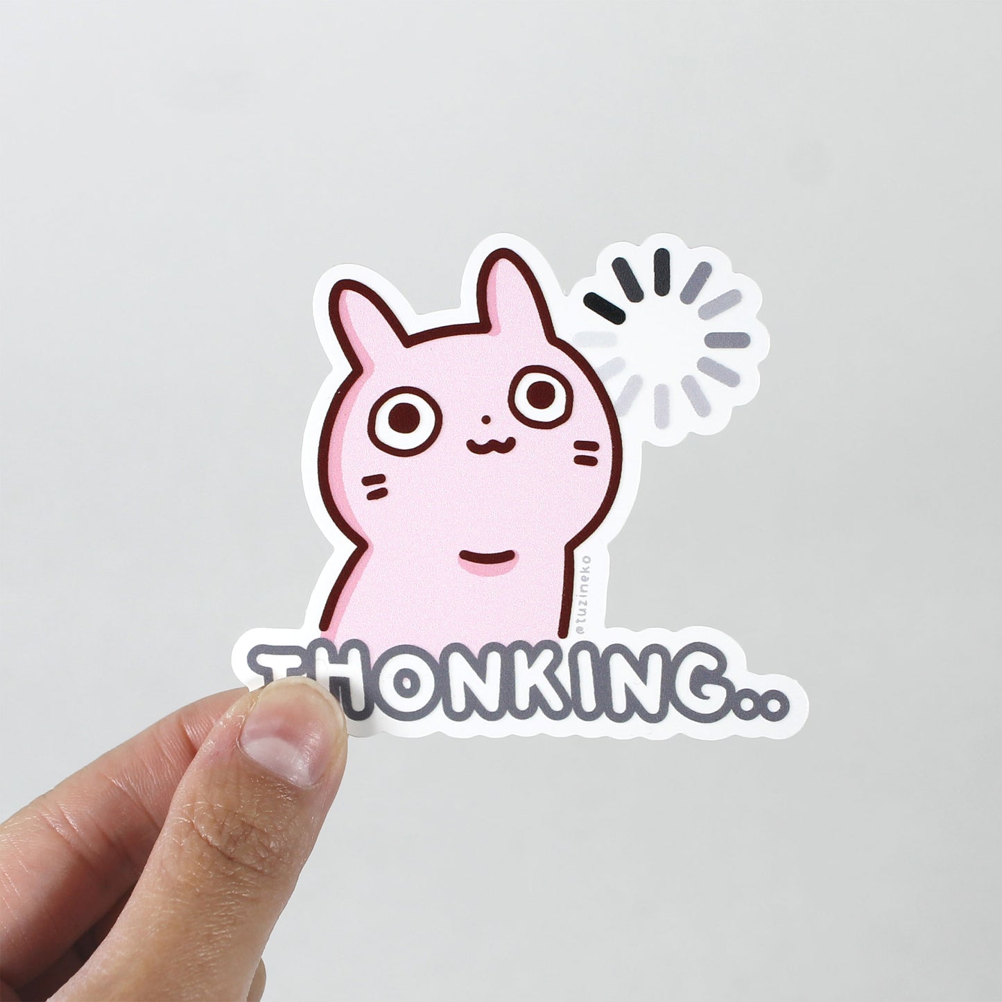 Tuzi "Thonking" Matte Waterproof Sticker with Gloss Spot UV