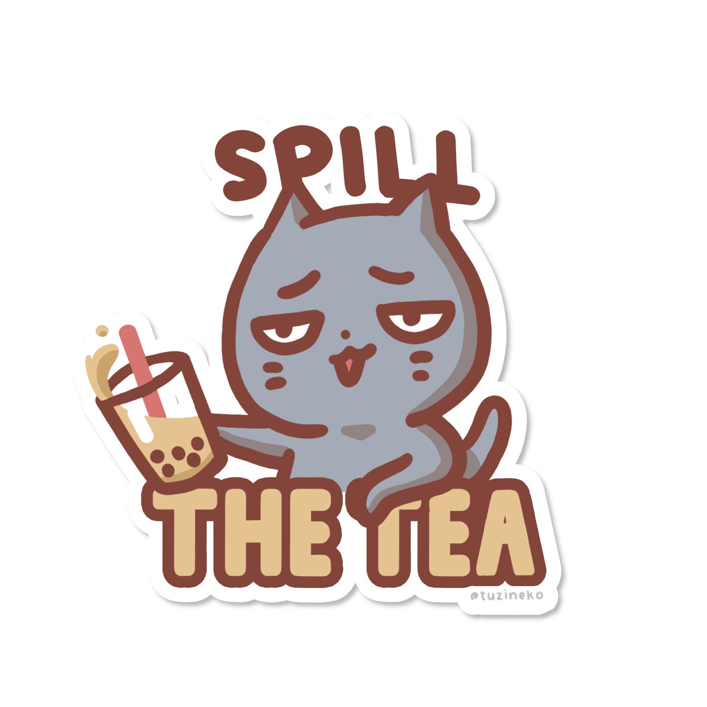 Neko "Spill The Tea" Matte Vinyl Sticker